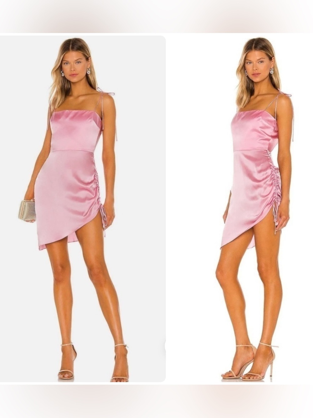 Amanda Uprichard X REVOLVE Chiara Silk Dress Flamingo Pink
